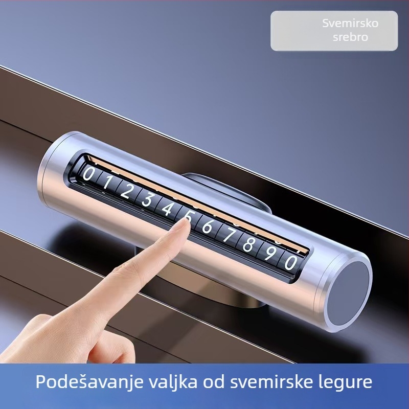 Metalni privremeni znak za parkiranje s mogućnošću ispisa logotipa i skrivenim telefonskim brojem, otporan na visoke temperature, za automobil