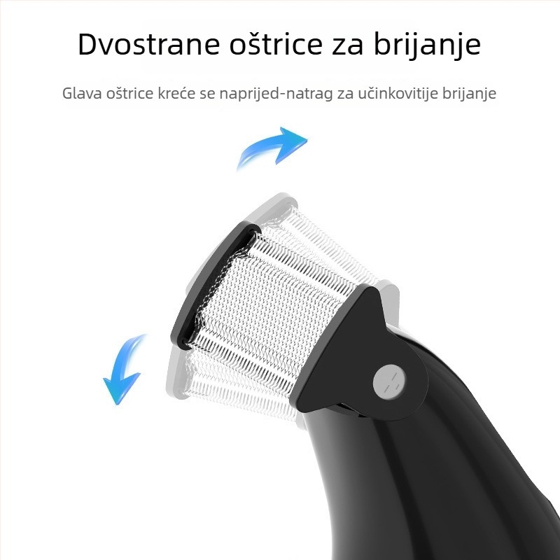 Vodootporan električni brijač za muškarce s prikazom napajanja, trimerom za pazuhe i uređajem za epilaciju