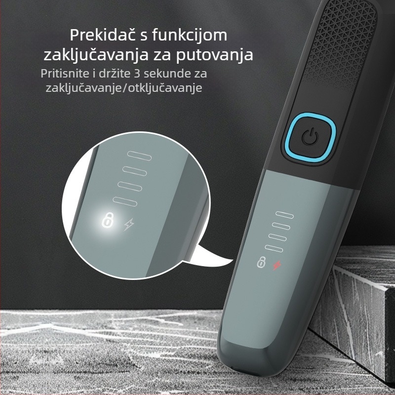 Vodootporan električni brijač za muškarce s prikazom napajanja, trimerom za pazuhe i uređajem za epilaciju