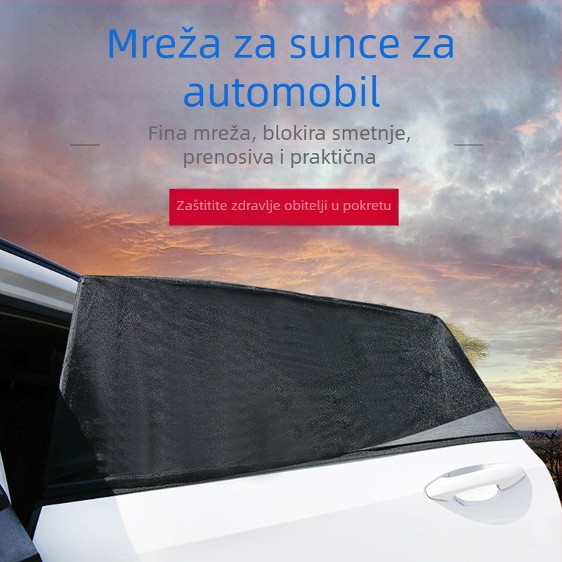 Automobilska zavjesa protiv komaraca s prozorskom mrežom za ventilaciju i zaštitom od sunca