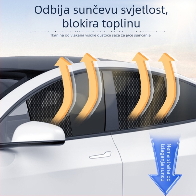 OEM prilagodljiva dvodijelna magnetska zavjesa za sunce za bočne prozore automobila