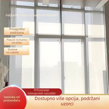 Rolete od sunčane tkanine za ured i balkon – potpuno zatamnjenje ili polusjenilo, bijela/siva/bež, moderan minimalistički stil