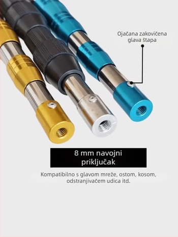 Teleskopska šipka od nehrđajućeg čelika za mrežu za ribolov sa sustavom pozicioniranja, harpun i veliki mrežni komplet