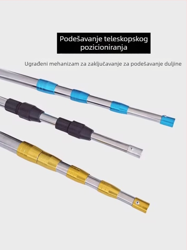 Teleskopska šipka od nehrđajućeg čelika za mrežu za ribolov sa sustavom pozicioniranja, harpun i veliki mrežni komplet