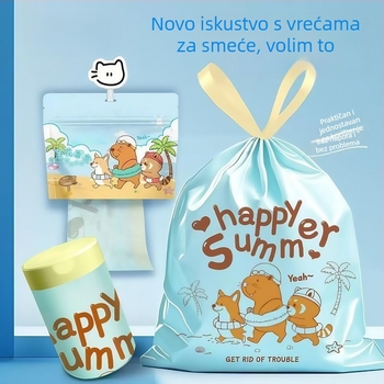 Vrećice za smeće s vezicama, bez kidanja, s mirisom cvjetne vode, ekstra velike i debele, kućne plastične vrećice za dom i kuhinju