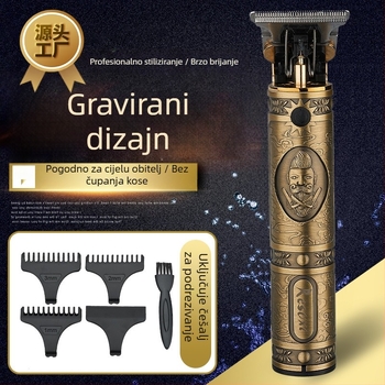 Resuxi Bežični uređaj za šišanje kose s nehrđajućim oštricama, ugrađena baterija 1200–2000 mAh, autonomia 3–6 sati, tih motor 46–70 dB, pogodan za sve dobne skupine