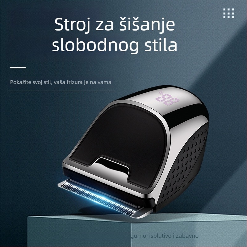Muški kućni aparat za šišanje kose, punjivi, vodootporan, bezčetkasti motor, oštrice od nehrđajućeg čelika, ugrađena baterija 500–800 mAh, radno vrijeme 1–3 sata