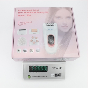 5-u-1 električni epilator za tijelo: uklanjanje dlaka, brijač, četka za čišćenje i masažer – pogodno za mokro i suho korištenje