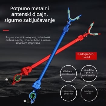 Držač štapova od aluminijsko-magnezijskog legura sa sustavom brzog otpuštanja, stražnje vješanje, univerzalna glava držača štapa, ribolovni dodaci