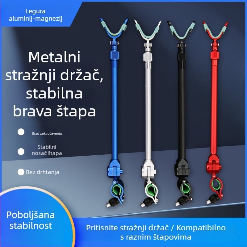 Držač štapova od aluminijsko-magnezijskog legura sa sustavom brzog otpuštanja, stražnje vješanje, univerzalna glava držača štapa, ribolovni dodaci