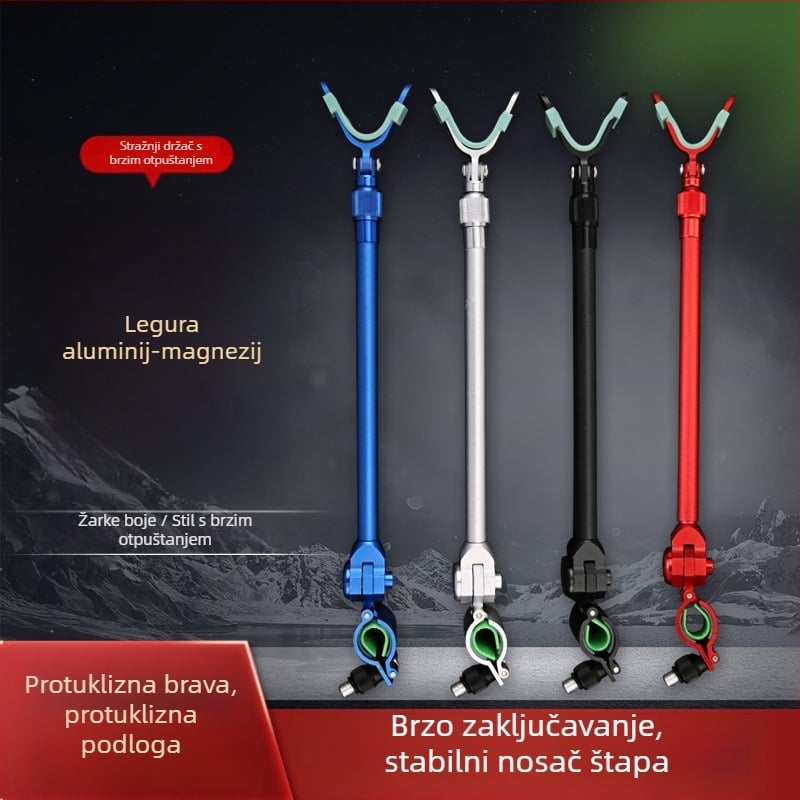 Držač štapova od aluminijsko-magnezijskog legura sa sustavom brzog otpuštanja, stražnje vješanje, univerzalna glava držača štapa, ribolovni dodaci