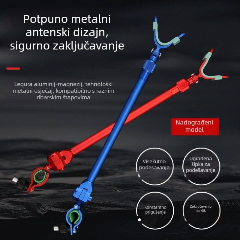 Držač štapova od aluminijsko-magnezijskog legura sa sustavom brzog otpuštanja, stražnje vješanje, univerzalna glava držača štapa, ribolovni dodaci