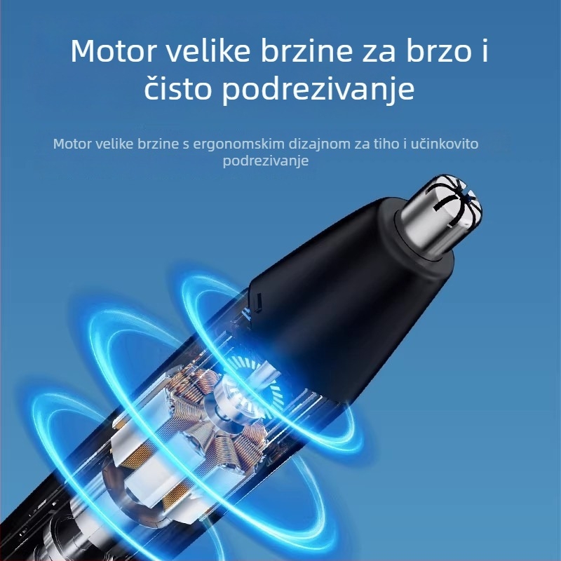 Električni trimer za nosne dlačice, punjivi, automatski, za muškarce i žene