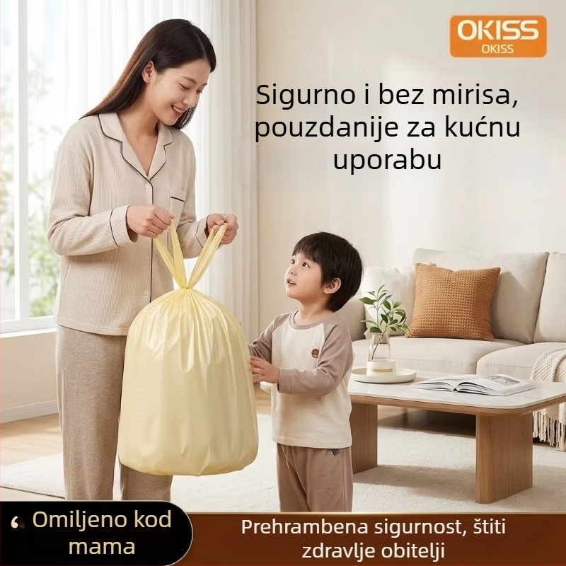 Velike kuhinjske vrećice za otpad u stilu prsluka, pojačane za kućnu upotrebu, extra debele i izdržljive, pogodne za studentske domove, plastične vrećice u stilu prsluka