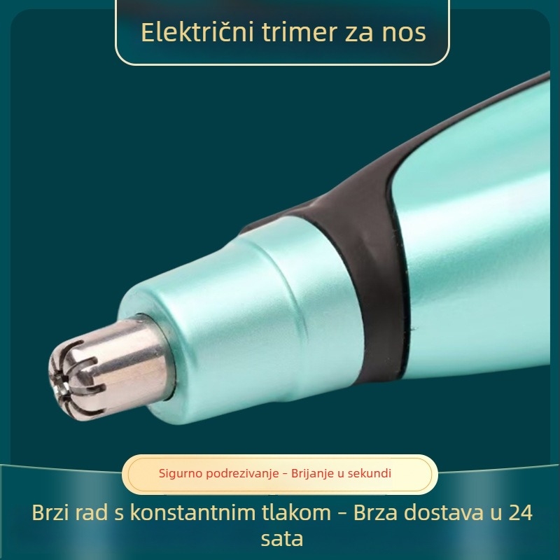 Električni trimer za nosne dlake, baterijski pogon, za muškarce i žene