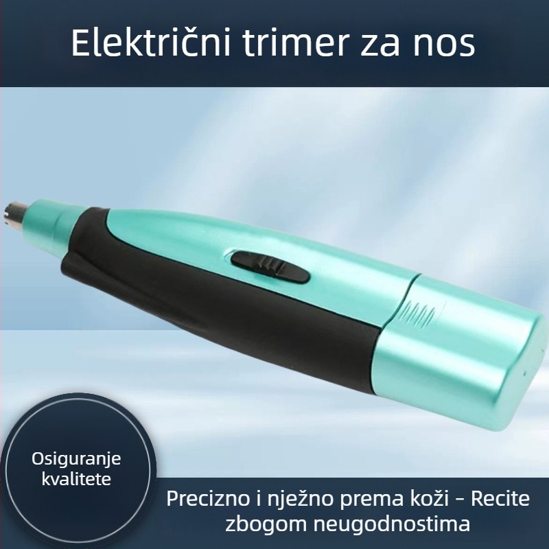 Električni trimer za nosne dlake, baterijski pogon, za muškarce i žene