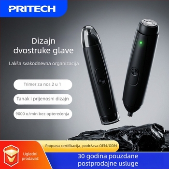 Trimer za nosne dlake i brijač, kućna upotreba, punjivi, perive oštrice, brzo punjenje, dvije u jednome