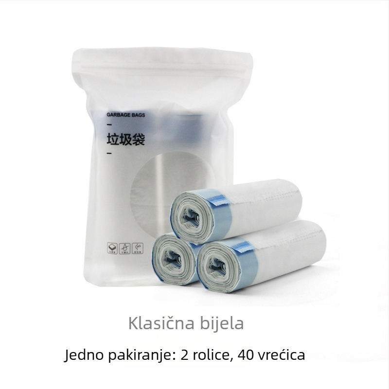 Jednokratne vrećice za smeće s automatskim zatvaranjem i vrpicom, za kućnu upotrebu, HDPE debele, pakiranje od 45 komada