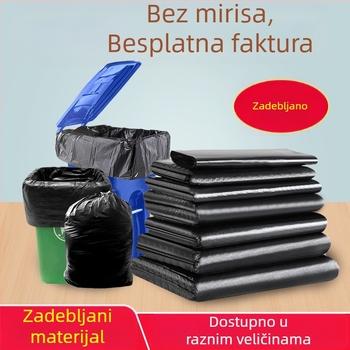 Crne vreće za smeće ekstra velike, s ravnim otvorom, debeli, za komercijalnu upotrebu, pogodne za hotele