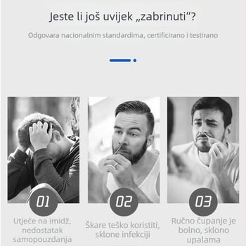 Muški ručni trimer za nosne dlačice, nehrđajući čelik, bez baterije, potpuno periv