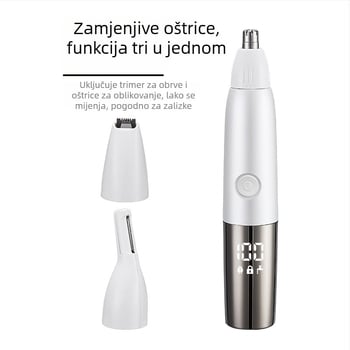 Cool Trend 3-in-1 električni trim nosnih dlačica s oblikovanjem obrva i graviranjem, IPX4 vodootporan, lagan, težina oko 96 g