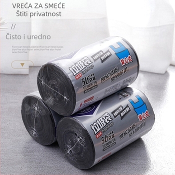 Velika ručna crna vreća za otpad za ured i kućnu upotrebu, debela jednokratna plastična vrećica.