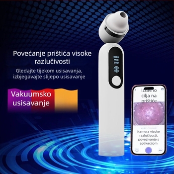 Vizualni aparat za uklanjanje mitesera s usisnim nastavkom za čišćenje pora lica