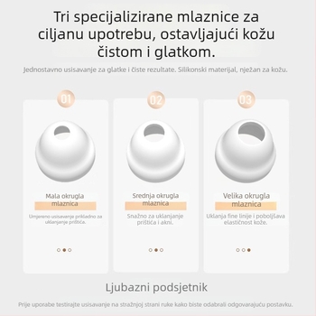 Vizualni aparat za uklanjanje mitesera s usisnim nastavkom za čišćenje pora lica