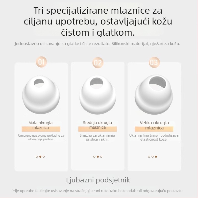 Vizualni aparat za uklanjanje mitesera s usisnim nastavkom za čišćenje pora lica