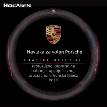 Navlaka volana od prave kravljeg kože za Porsche Cayenne, Macan, 911, Panamera i Boxster 718
