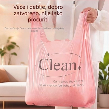 Vrećice za otpad s mirisom ljilana, bez kidanja pri otvaranju, prijenosne za kućnu upotrebu, ljetne plastične vrećice za kuhinju s otiskom, stil prsluka