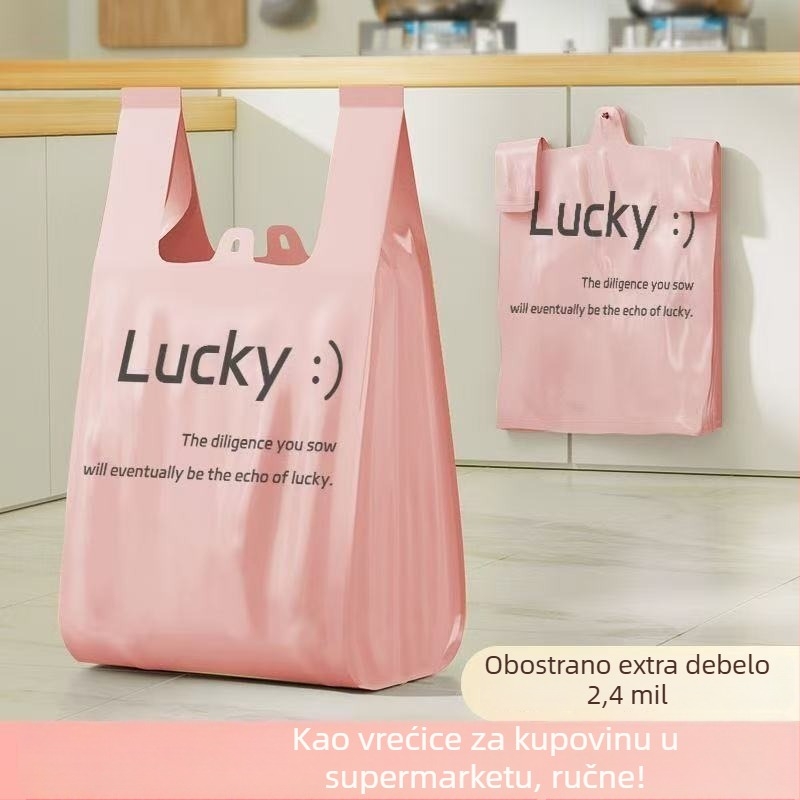 Vrećice za otpad s mirisom ljilana, bez kidanja pri otvaranju, prijenosne za kućnu upotrebu, ljetne plastične vrećice za kuhinju s otiskom, stil prsluka