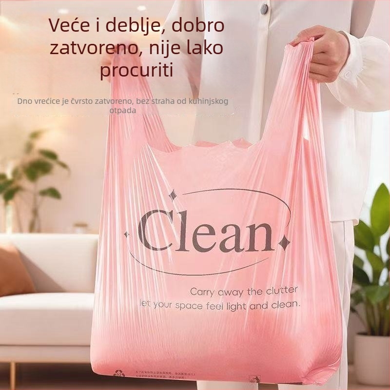 Vrećice za otpad s mirisom ljilana, bez kidanja pri otvaranju, prijenosne za kućnu upotrebu, ljetne plastične vrećice za kuhinju s otiskom, stil prsluka