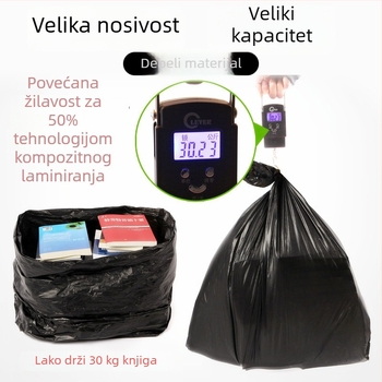 Velike crne vreće za kućni otpad, za kuhinju, debele, za kućnu uporabu, 50 komada u paketu