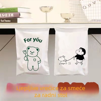 Ljepljiva vrećica za otpad za stol, mala veličina, za učenike, školu i ured