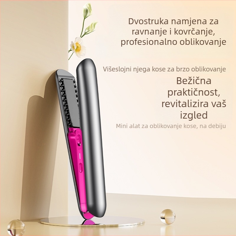 USB mini bežični peglač za kosu i uvijač – 2-u-1