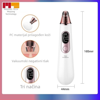 Kućni uređaj za usisavanje crnih prištića – čišćenje pora, exfolijacija i uklanjanje akni, 3 razine vakuuma, ABS kućište, uključeni nastavci