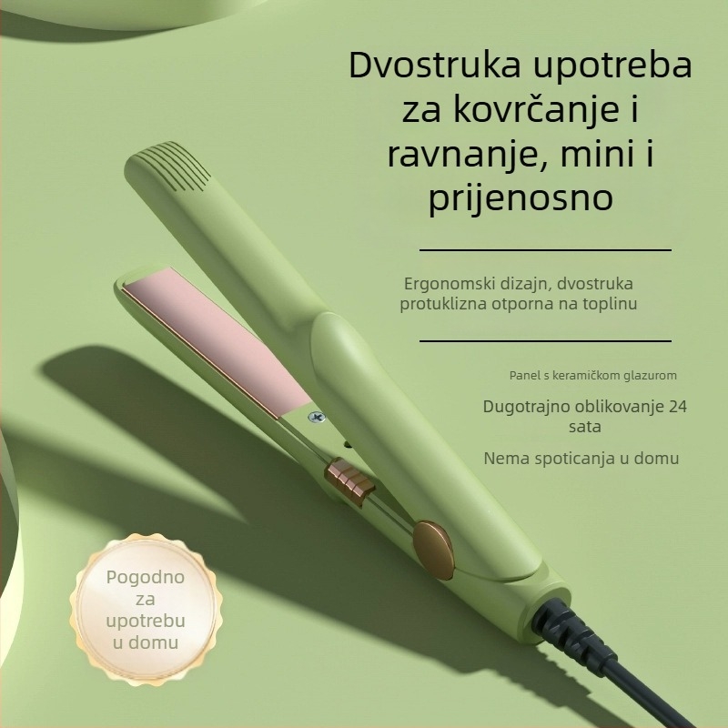 Mini električni uvijač i pegla za kosu – kompaktna dvostruka funkcija