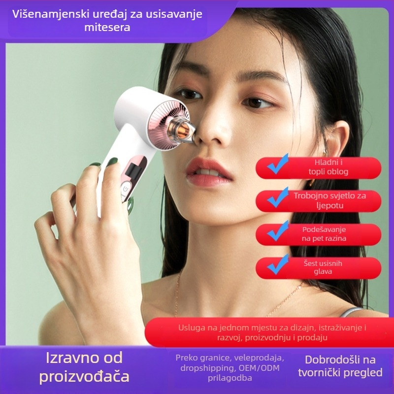 Uređaj za uklanjanje crnih točkica s lica – dubinsko čišćenje pora uz topli/hladni kompres i čišćenje mjehurićima
