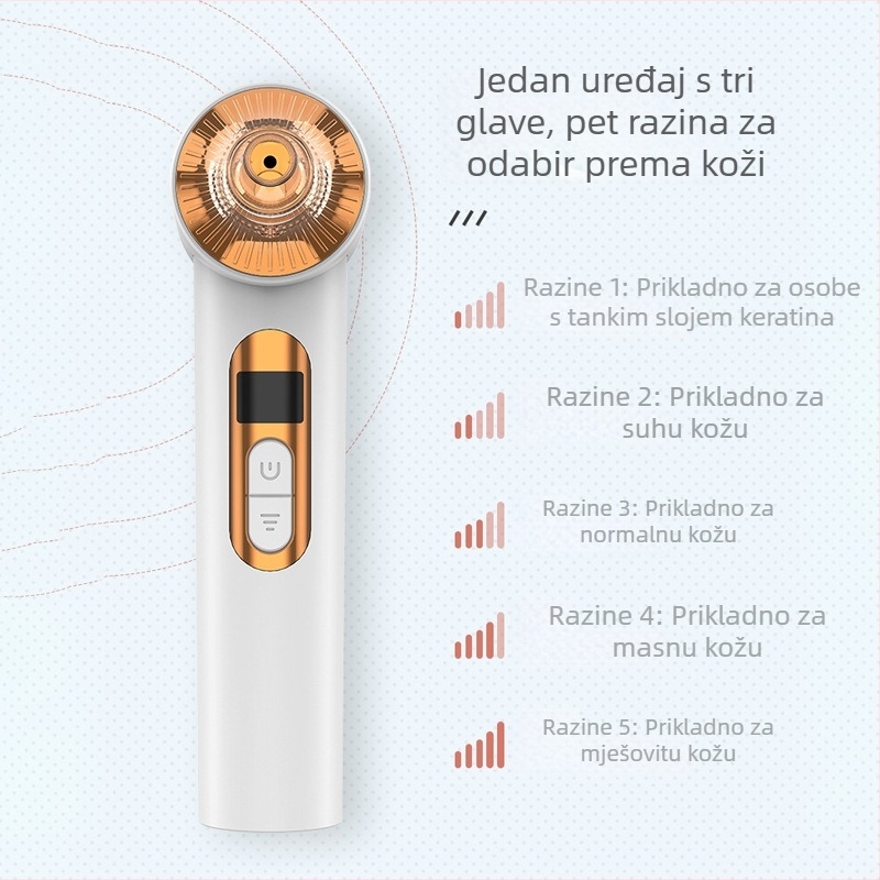Uređaj za uklanjanje crnih točkica s lica – dubinsko čišćenje pora uz topli/hladni kompres i čišćenje mjehurićima