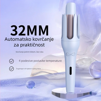 Potpuno automatski uvijač za kosu s 32 mm valjkom – velike kovrče u valovima, dugotrajno držanje, nježno prema kosi, električni
