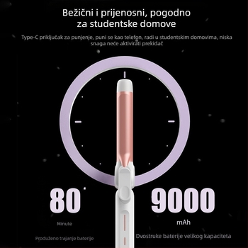 Bežični uvijač za kosu s ionizacijom, tri u jednom, brzo zagrijavanje na visoku temperaturu, USB punjenje