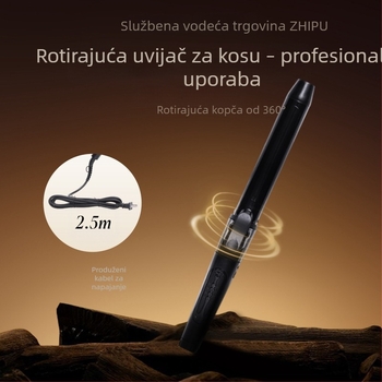 Rotirajući uvijač za kosu za profesionalnu upotrebu u salonu, veliki kovrče, turmalin-keramički valjak, 110–240V, 60W, višestruka kontrola temperature