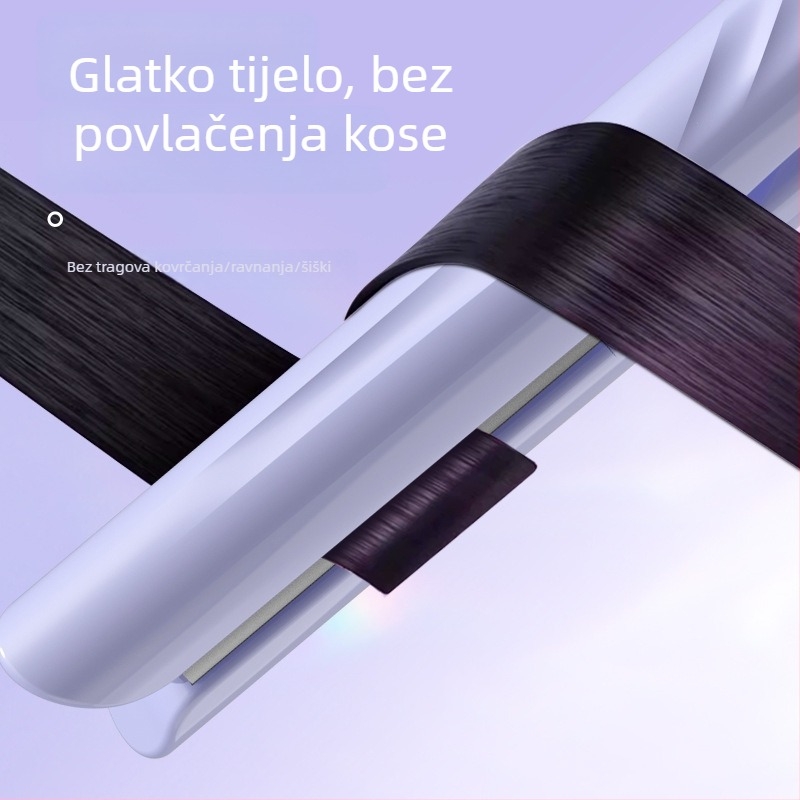 Meiyusen 2-u-1 zakrivljena ploča za kovrčanje i glačanje, štapić za kovrče i jastuk za volumen na korijenima