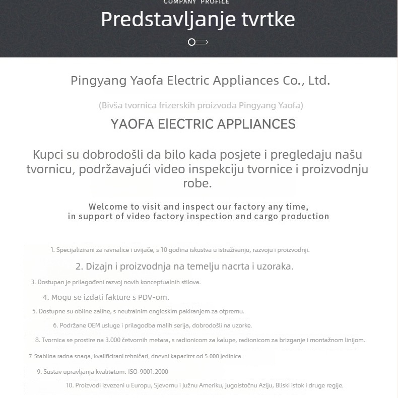Yaofa profesionalni aparat za kosu za ravnanje i kovrčanje s titan-turmalinskim premazom, grijani valjak 31 mm, 110–220 V, 55 W, 4 postavke temperature, konstantno grijanje