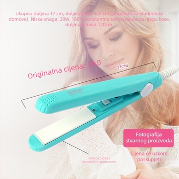 Korejski mini uvijač za kosu, prijenosni dvostruki uređaj za kovrčanje i ravnanje kose, turmalinski keramički provodnik, 20W, 110-220V