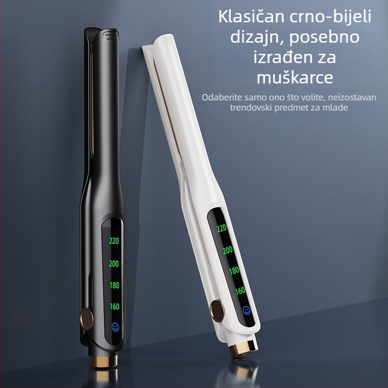 Keramički premaz, 2-u-1 pegla za kosu i uvijač, s automatskim isključivanjem, kompaktna plosnata pegla