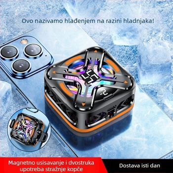 Poluvodički magnetski rashladni radijator za mobilne telefone - dvije brzine, tih rad, za igre, s digitalnim prikazom temperature
