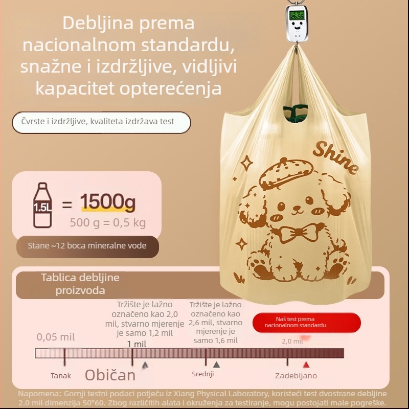 Okays vreće za smeće u stilu prsluka, otporni na kidanje, debele, s ručkama, za kućnu upotrebu, velike vreće za čišćenje za dnevni boravak i kuhinju