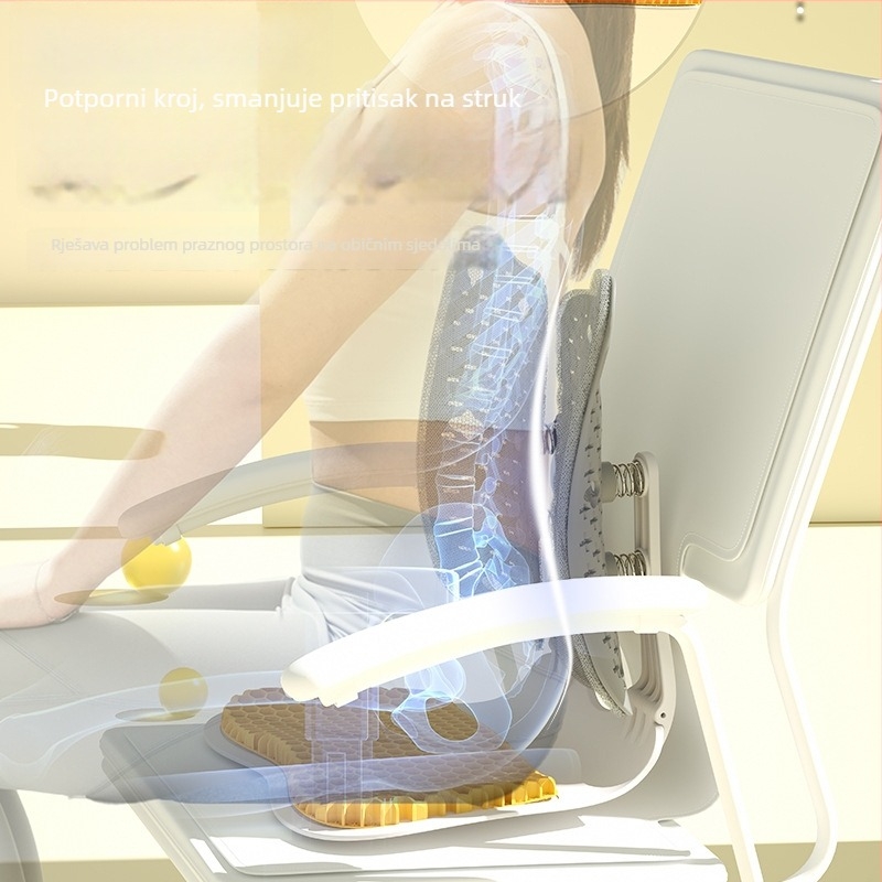 Lumbalna podrška jastuk za uredsku stolicu, ergonomska podloga za sjedenje i korekciju držanja